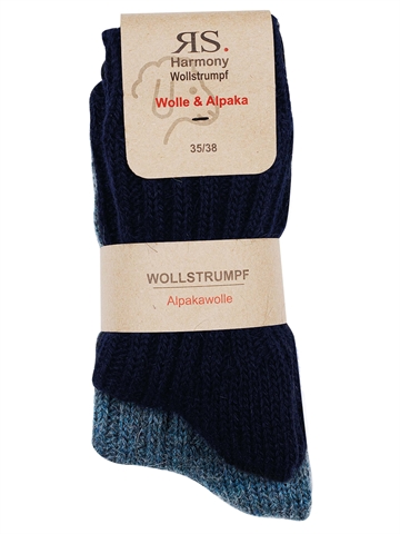 Wollsocken - Soft Alpaka - Damen und Herren - Marine/Jeans