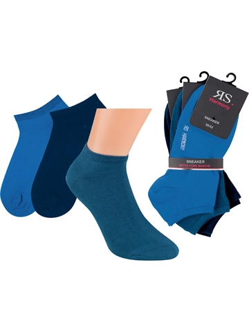 Unisex - Sneakersocken - Blautöne - 3er-Pack - Blau/Jeans/Marine