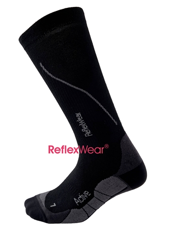 Reflexwear - Unisex - Dünne Sport-Kompressionssocken - Schwarz
